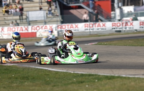 Falk racing a TBKart kart at 17 in a Dutch youth karting team.